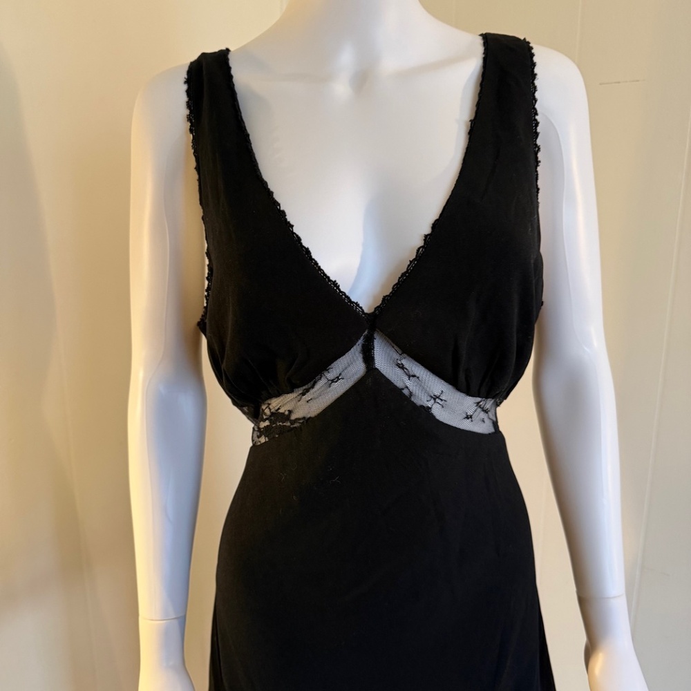 Wild Fable, Black, Long, Sleeveless, Lace, Back Tie, Large, Slip Dress, Target - Picture 3 of 5